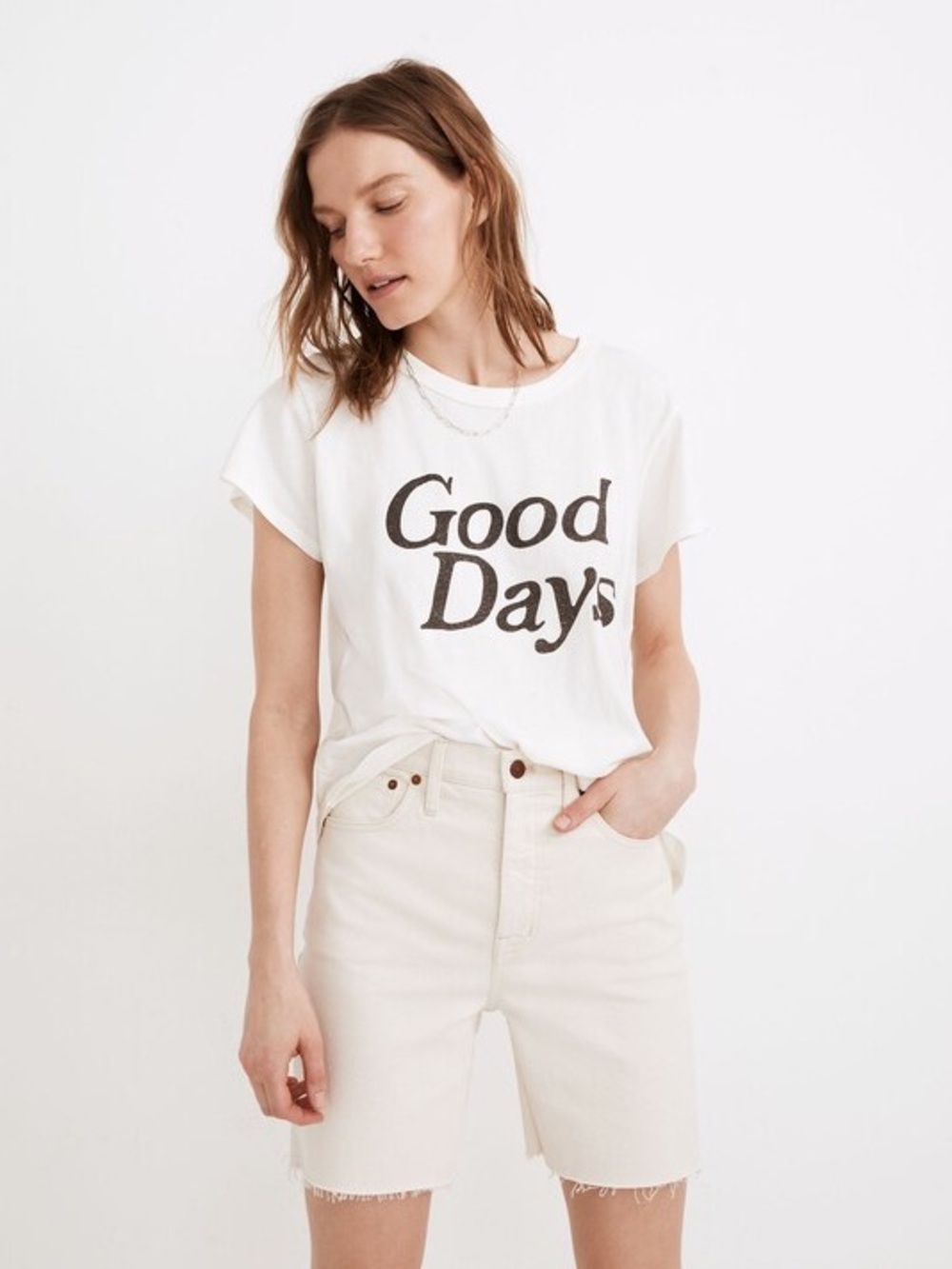 Madewell 'Good Days' Graphic Tee - White with Black Print